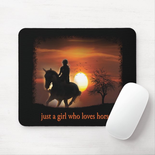 just a girl who loves horses mouse mat (With Mouse)