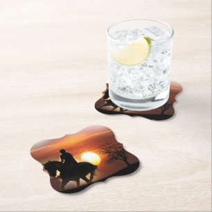 just a girl who loves horses paper coaster