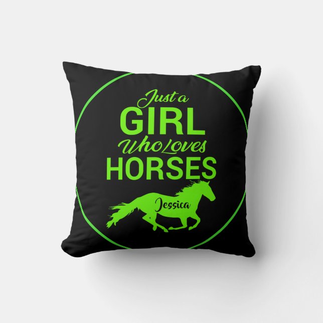 Just A Girl Who Loves Horses Personalised   Cushion (Front)