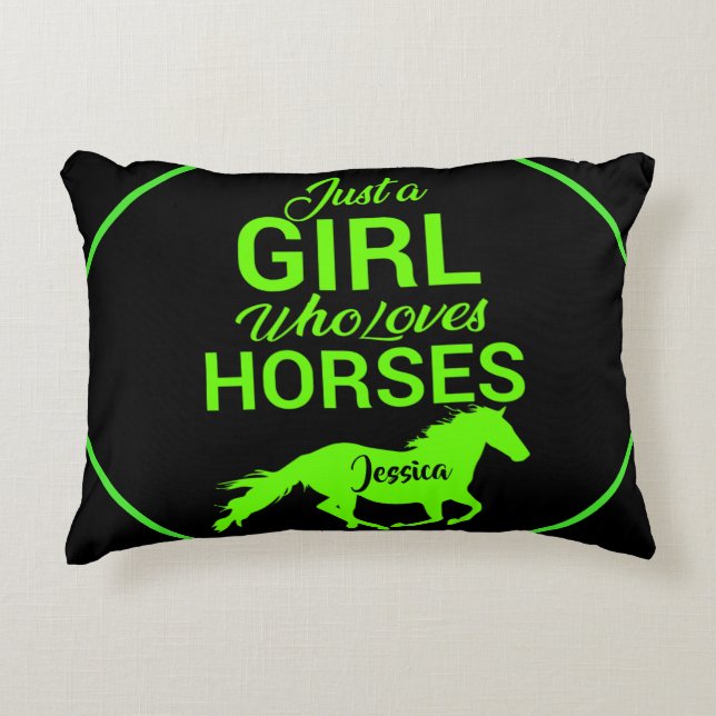 Just A Girl Who Loves Horses Personalised   Decorative Cushion (Front)