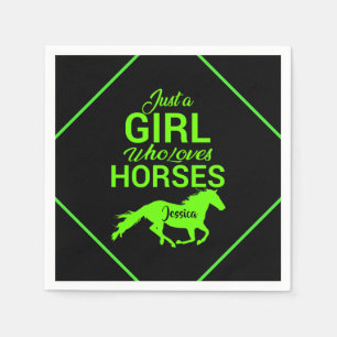 Just A Girl Who Loves Horses Personalised  Napkin