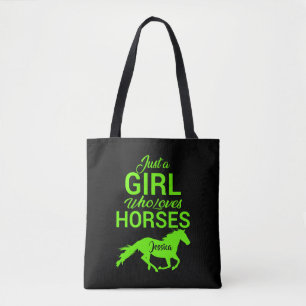 Just A Girl Who Loves Horses Personalised Tote Bag