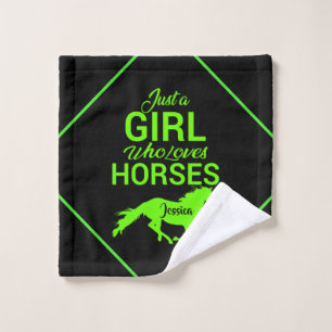 Just A Girl Who Loves Horses Personalised    Wash Cloth