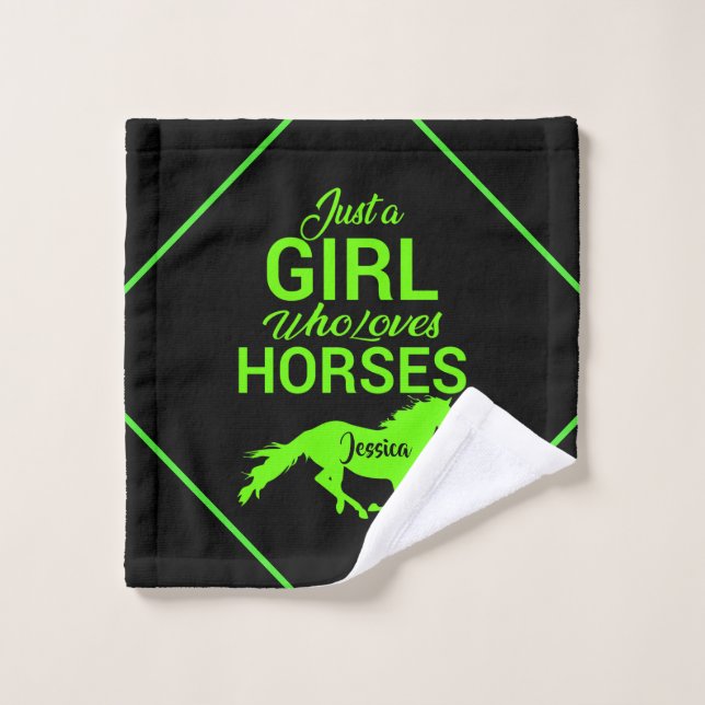 Just A Girl Who Loves Horses Personalised    Wash Cloth (Wash Cloth)