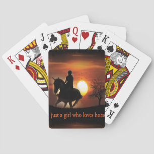 just a girl who loves horses playing cards