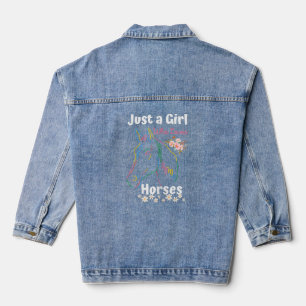 Just a Girl Who Loves Horses, Racing & Riding Girl Denim Jacket