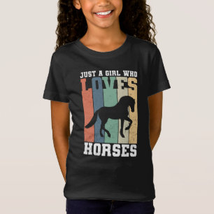 Just a girl who loves Horses Retro Vintage Horse T-Shirt
