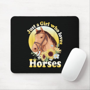 Just A Girl Who Loves Horses Riding Girls Mouse Mat