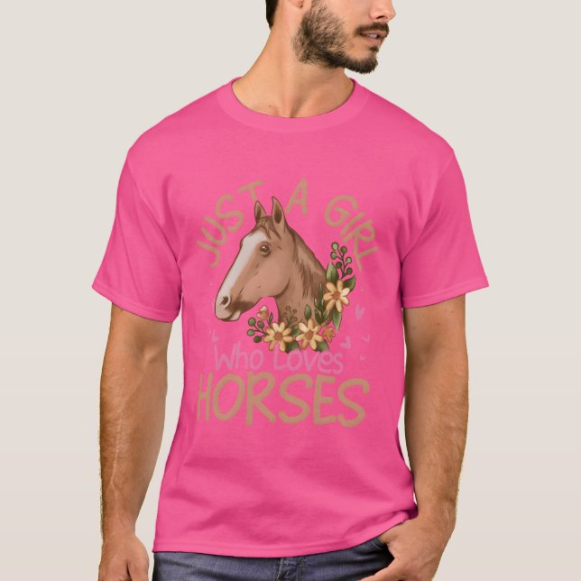 Just A Girl Who Loves Horses Riding Woman Horsebac T-Shirt (Front)