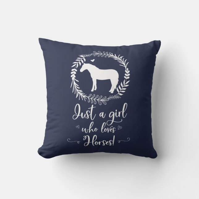Just A Girl Who Loves Horses Silhouette Cushion (Front)