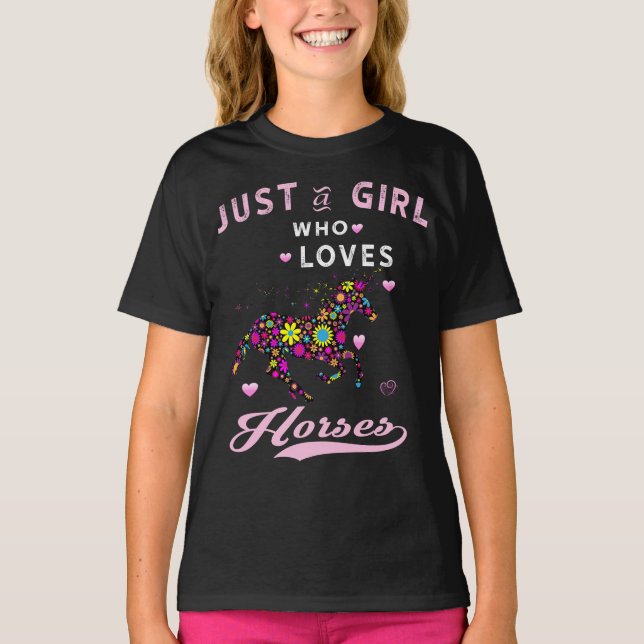 Just A Girl Who Loves Horses T Shirt Horse Women (Front)