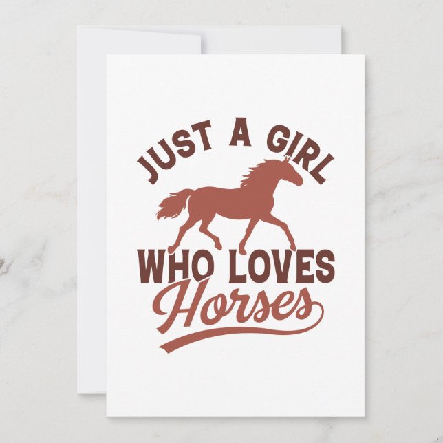 Just A Girl Who Loves Horses Thank You Card (Front)