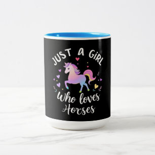 Just A Girl Who Loves Horses Two-Tone Coffee Mug