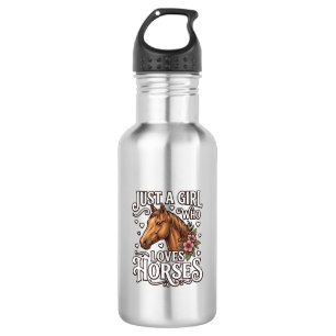 Just A Girl Who Loves Horses Vintage Horse Design 532 Ml Water Bottle