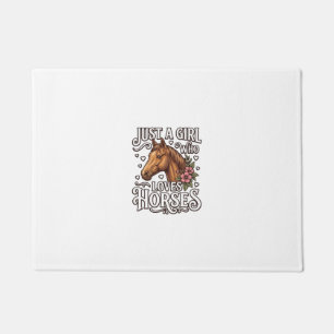 Just A Girl Who Loves Horses Vintage Horse Design Doormat