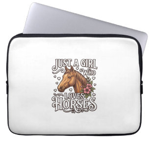 Just A Girl Who Loves Horses Vintage Horse Design Laptop Sleeve