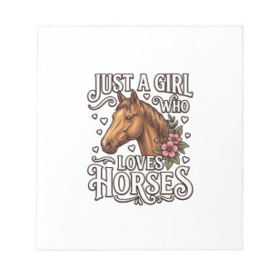 Just A Girl Who Loves Horses Vintage Horse Design Notepad