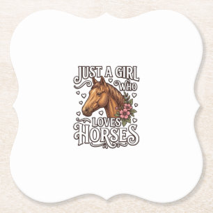 Just A Girl Who Loves Horses Vintage Horse Design Paper Coaster