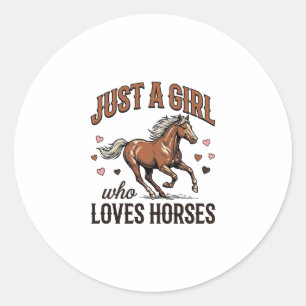Just A Girl Who Loves Horses Vintage Horse Shirt_1 Classic Round Sticker