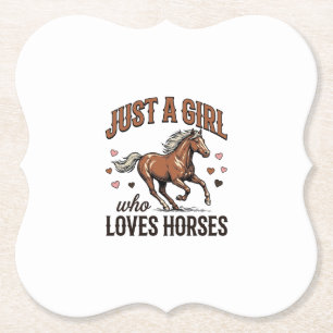 Just A Girl Who Loves Horses Vintage Horse Shirt_1 Paper Coaster