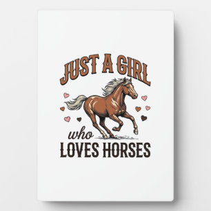 Just A Girl Who Loves Horses Vintage Horse Shirt_1 Plaque