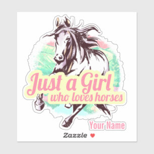 Just A Girl Who Loves Horses Watercolor Vintage