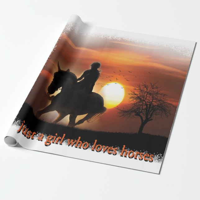 just a girl who loves horses wrapping paper (Unrolled)