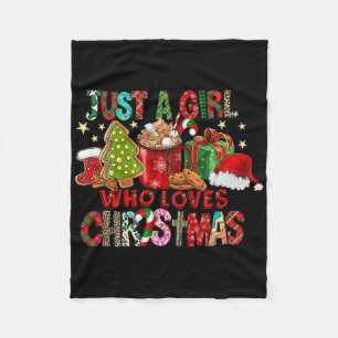 Just A Girl Who Loves Hot Cocoa Fun Christmas 1 Fleece Blanket