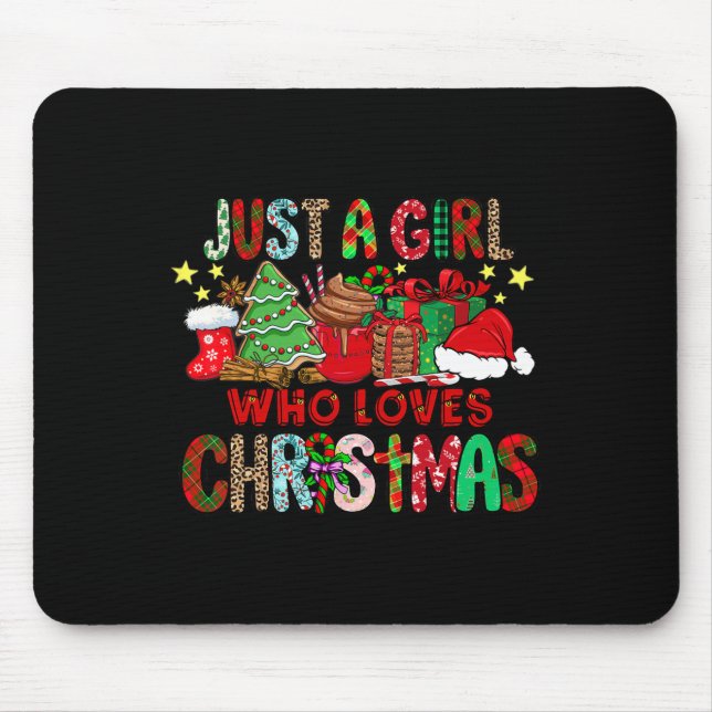 Just A Girl Who Loves Hot Cocoa Fun Christmas  Mouse Mat (Front)