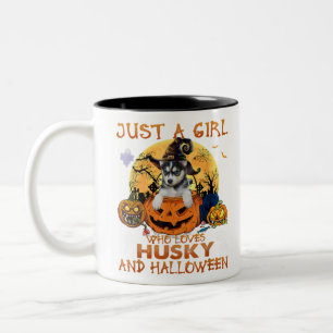 Just A Girl Who Loves Husky And Halloween Husky Do Two-Tone Coffee Mug