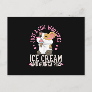 Just A Girl Who Loves Ice Cream And Guinea Pigs Postcard