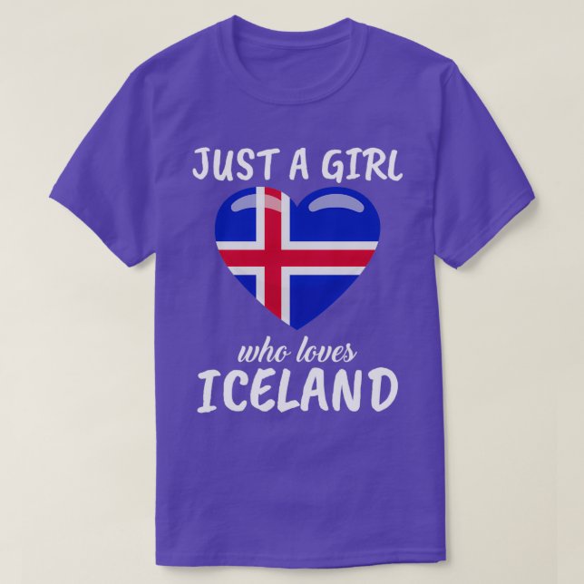 Just A Girl Who Loves Iceland T-Shirt (Design Front)