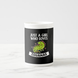 Just A Girl Who Loves Iguanas Cute Lizard Iguana Bone China Mug