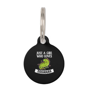 Just A Girl Who Loves Iguanas Cute Lizard Iguana Pet Tag