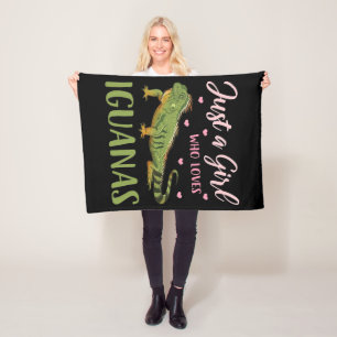Just A Girl Who Loves Iguanas Fleece Blanket