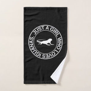 Just A Girl Who Loves Iguanas Gift For Women Lizar Hand Towel