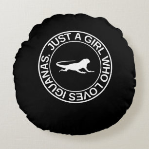 Just A Girl Who Loves Iguanas Gift For Women Lizar Round Cushion