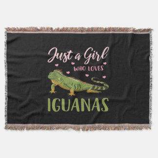 Just A Girl Who Loves Iguanas Throw Blanket