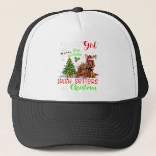 Just A Girl Who Loves Irish Setters And Xmas Santa Trucker Hat