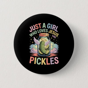 Just A Girl Who Loves Jesus And Ckles Funny Design 6 Cm Round Badge