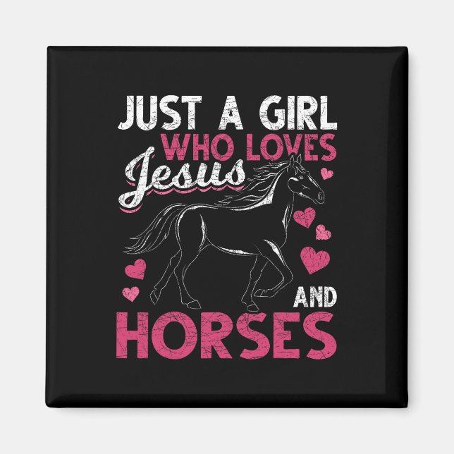 Just A Girl Who Loves Jesus And Horses Christ Devo Magnet (Front)