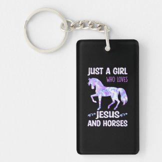 Just a Girl who loves Jesus and Horses Christian Key Ring