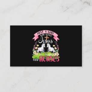 Just A Girl Who Loves Jesus And Horses Cute Horses Business Card