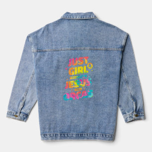Just A Girl Who Loves Jesus And Orcas Tie Dye Chri Denim Jacket