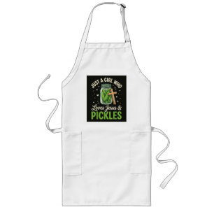 Just A Girl Who Loves Jesus and Pickles Long Apron