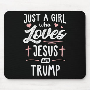 Just A Girl Who Loves Jesus And Trump Christmas 20 Mouse Mat