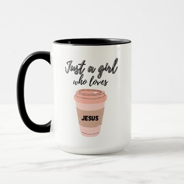 Just A Girl Who Loves Jesus Mug/Coffee/Tea Cup (Left)