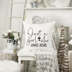 Just A Girl Who Loves Jesus Personalized Cushion