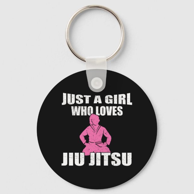 Just A Girl Who Loves Jiu Jitsu Gift Idea Key Ring (Front)