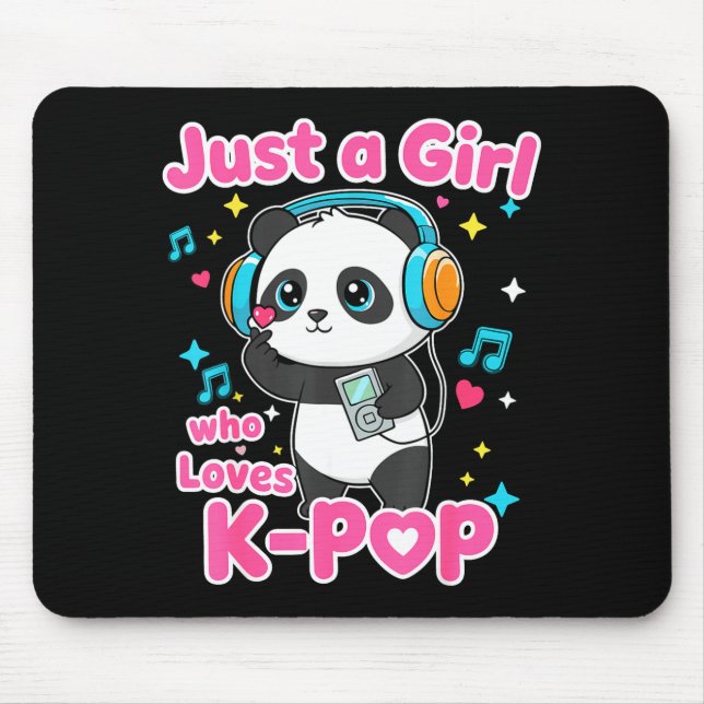 Just A Girl Who Loves K-p Cute Panda  Mouse Mat (Front)